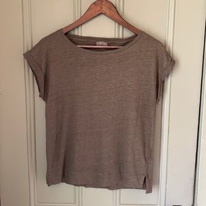 J Crew Point Sur Linen Roll-Cuff Tee